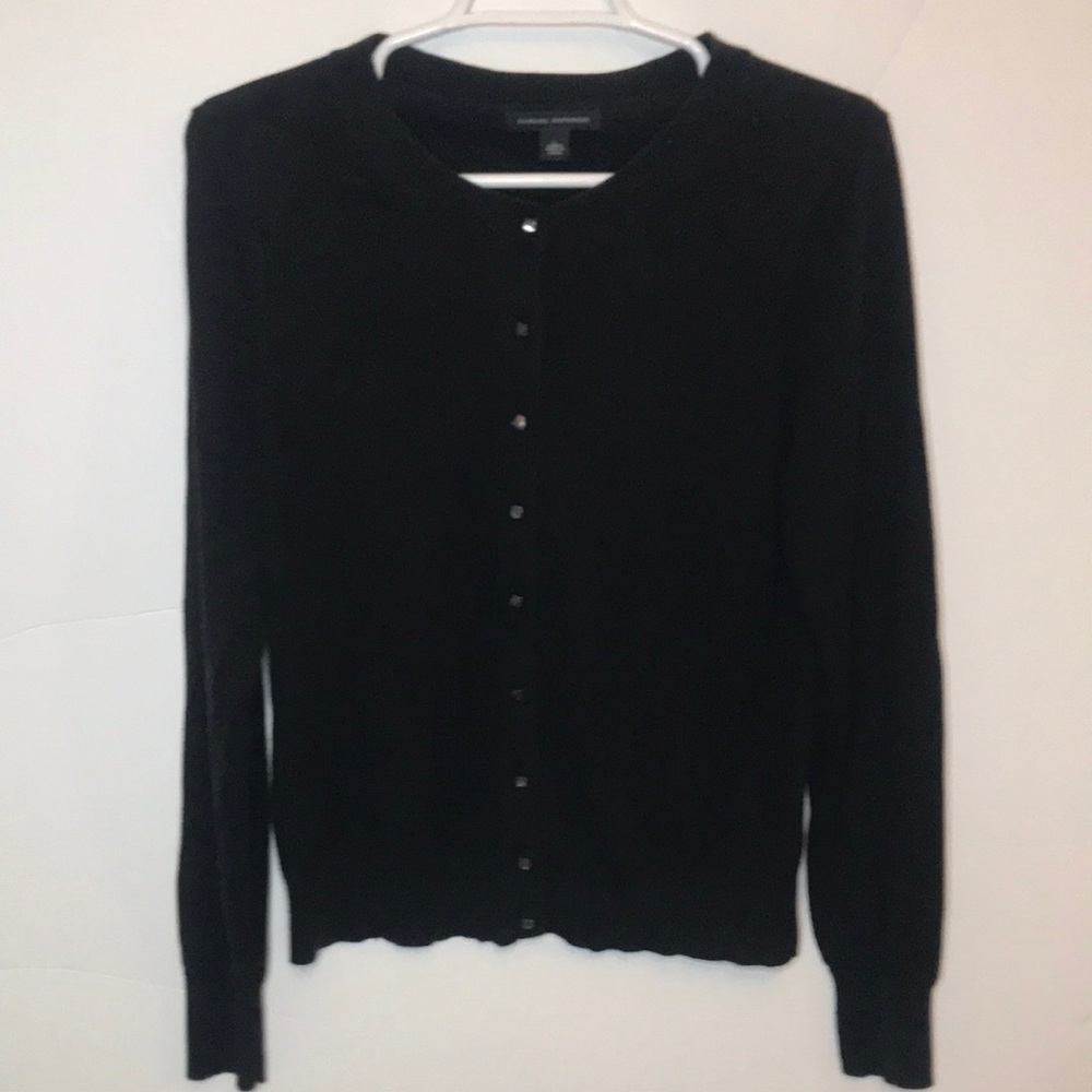 Silk, Cotton Banana Republic Black Cardigan